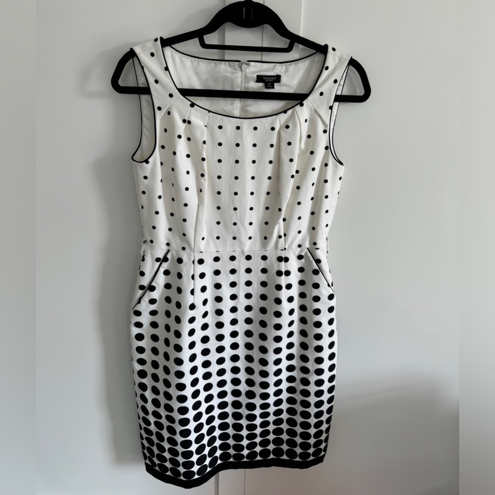 (2) N - Tahari, Black and White Polkadot Dress Size 4